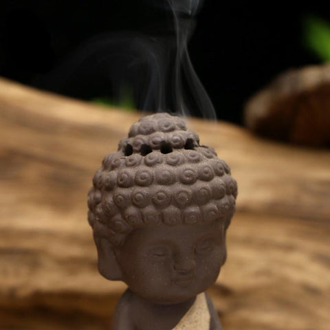 Buddha Incense Burner with Lotus Holder Plate