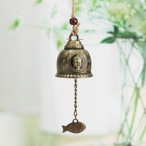 Vintage Buddha Statue Patterned Wind Chime