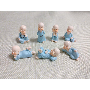 7-Piece Set Monks Mini Figurines