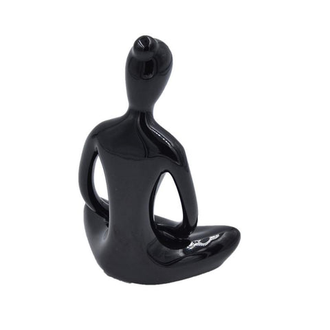 Black & White Women Yoga Sculpture