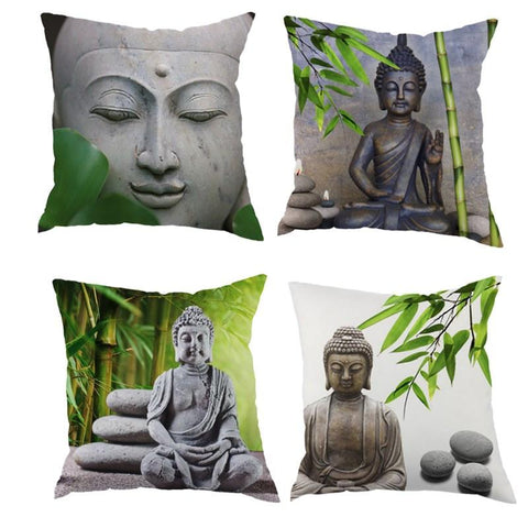 Polyester  Buddha Cushion Cover