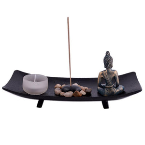 Asian Zen Garden Incense Burner and Candle Holder