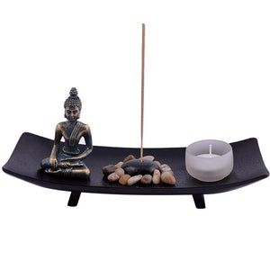 Asian Zen Garden Incense Burner and Candle Holder