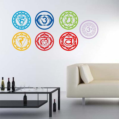 7-Piece Set Chakras Vinyl Wall Stickers