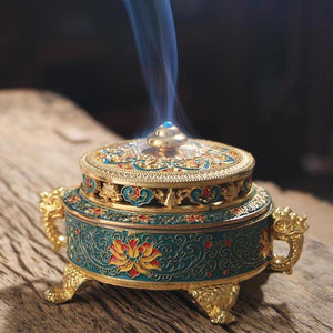 Zen Antique Tibetan Incense Burner  with Holder